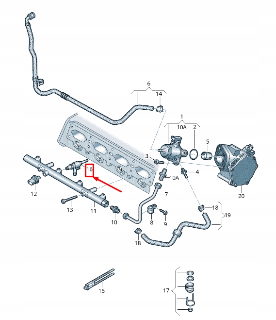 juego de 4 inyectores 06G906036AF — Audi TT Volkswagen Oe