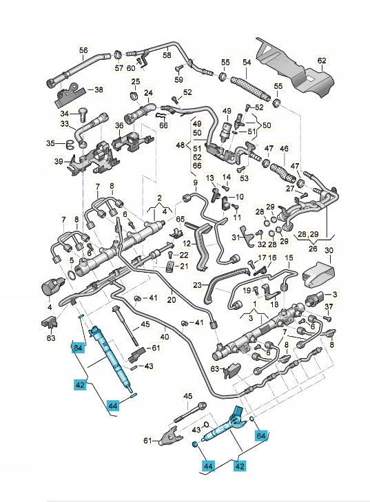 juego de 8 inyectores 057130277BJ — Porsche Cayenne 4.0 TDI V8